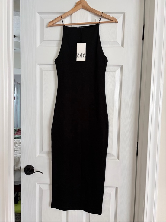 Zara Dresses & Skirts - Zara Black Spaghetti-Strap Midi Dress